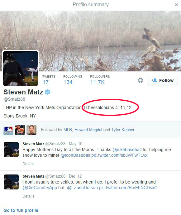 People keep asking New York Mets pitcher Steven Matz if he's Jewish